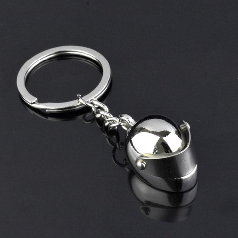 Silver Helmet Keychain