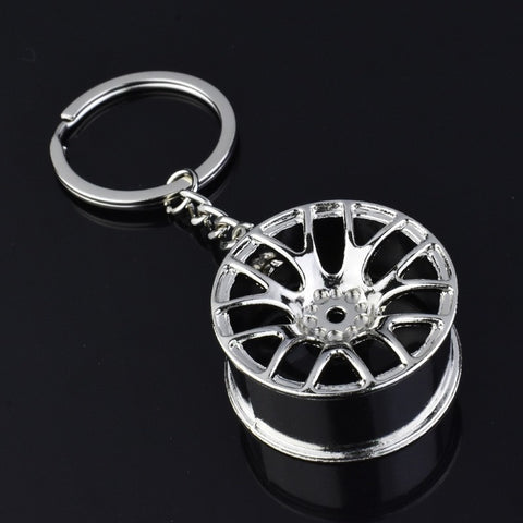 Silver Wheel Keychain