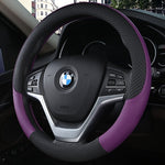 Black and Purple Steering Wheel Cover