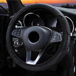 Black Carbon Fiber Steering Wheel Cover