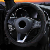 Black Carbon Fiber Steering Wheel Cover