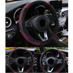 Crimson Carbon Fiber Steering Wheel Cover